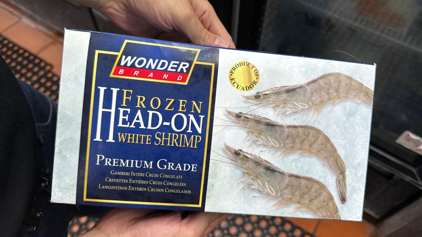 Frozen white shrimp